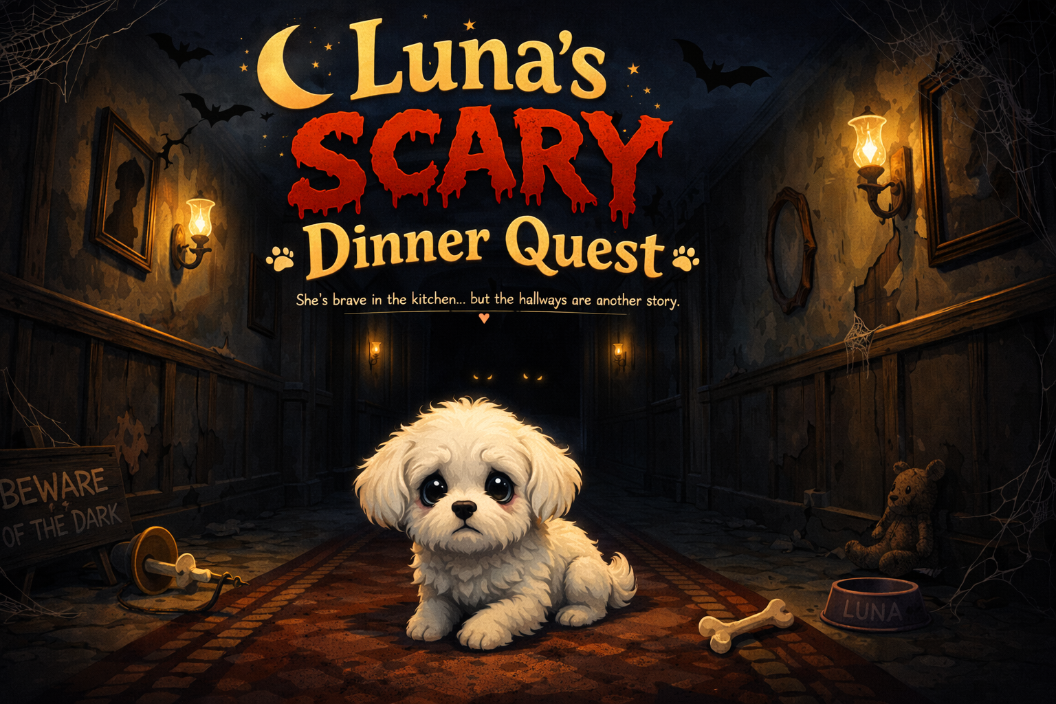 Luna's Scary Dinner Quest title screen
